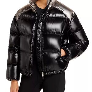 Moncler  Cuscute Metallic Collar Down Puffer Jacket Women Size 1